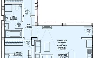 Apartament 3 camere 73 mp , Doamna Stanca, Selimbar - Schiță 12