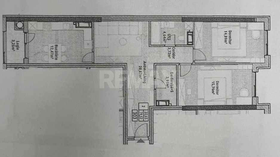 Apartament cu 2 camere și living  în complexul rezidențial Colina Verde Residence, Durlești - Poză 4
