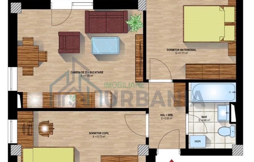 P. F. Apartament 3 camere / transformat 2 camere / Parcare / Boxa - Poză 1