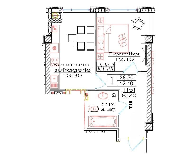 Vânzare, apartament, 1 cameră, str. Ialoveni, Telecentru - Poză 3