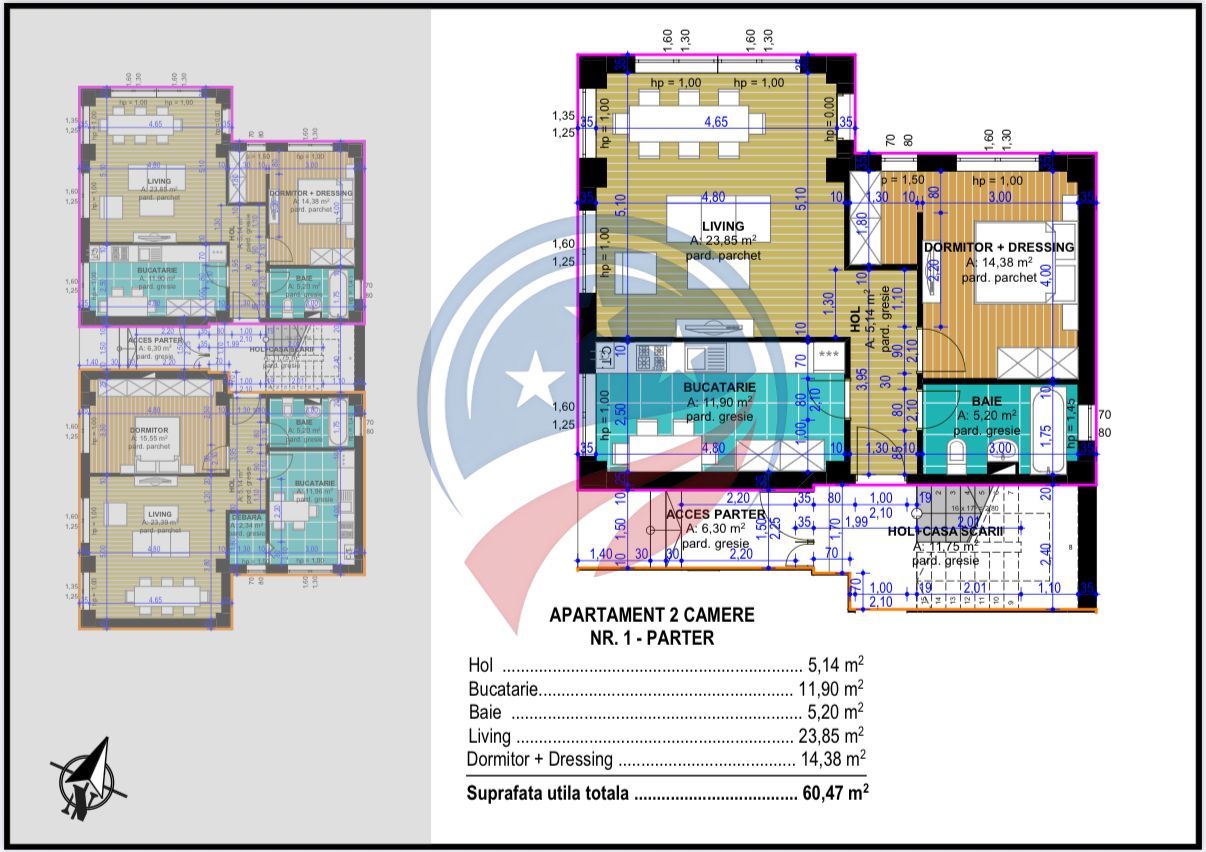 Spațiu comercial / Apartament 2 camere – bloc nou- parter – Craiova– Stadion - Poză 1