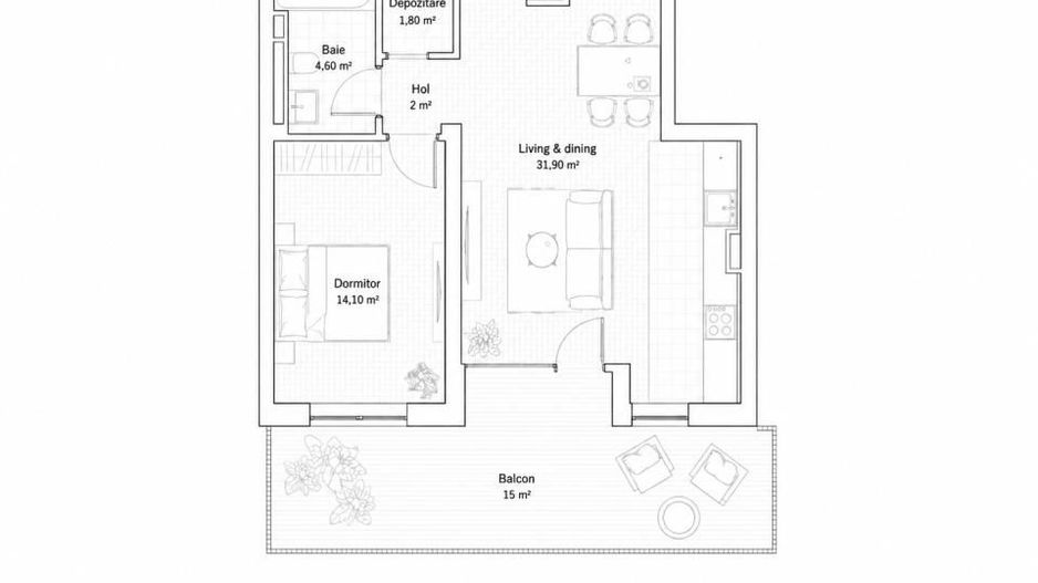 Apartament nou 2 camere, terasa 14,15 mp | Sunbelt Mehala | Comision 0% - Poză 22