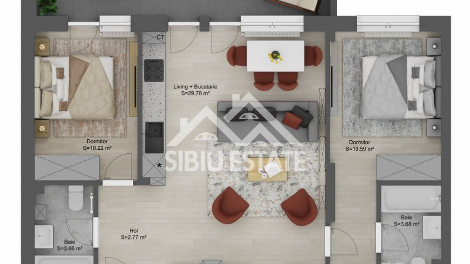 Apartament 3 camere de vânzare – Shopping City Sibiu - Poză 2