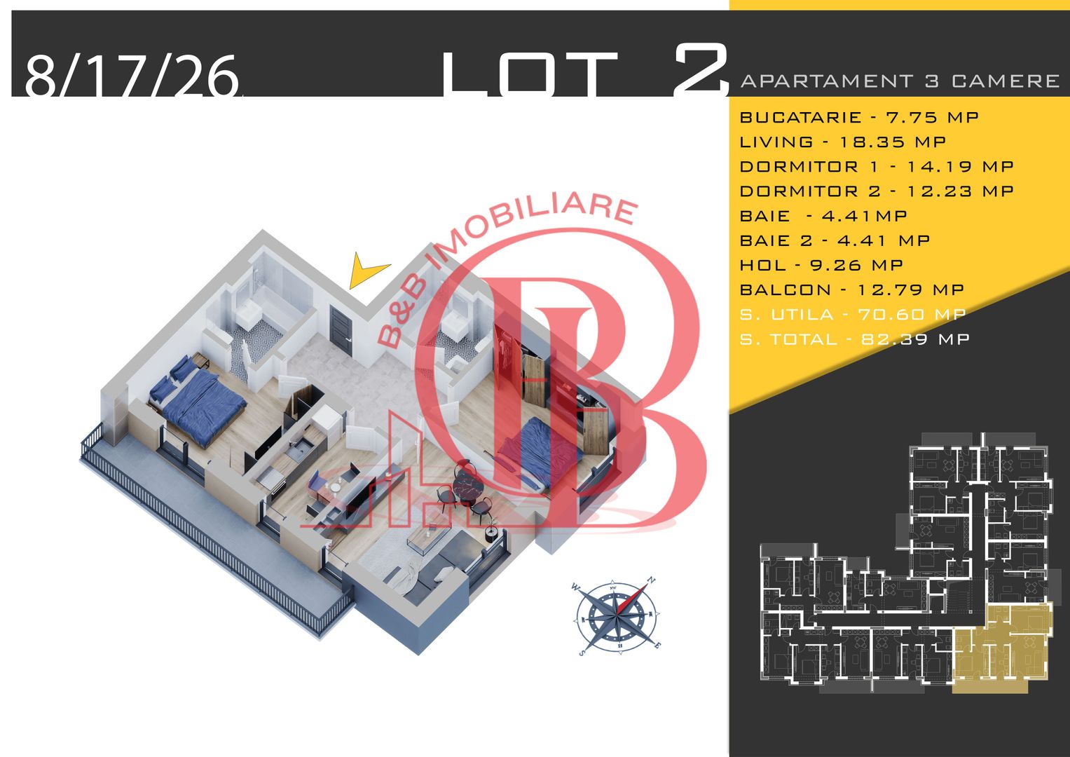 3 camere Parcare Bonus Titan Pallady Pret Promo de Lansare - Schiță 8