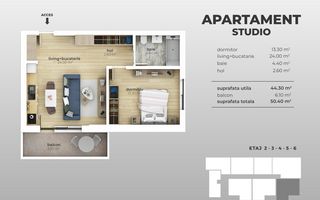 Apartament modern cu 2 camere si balcon, zona Brancoveanu, Sector 4 - Poză 7