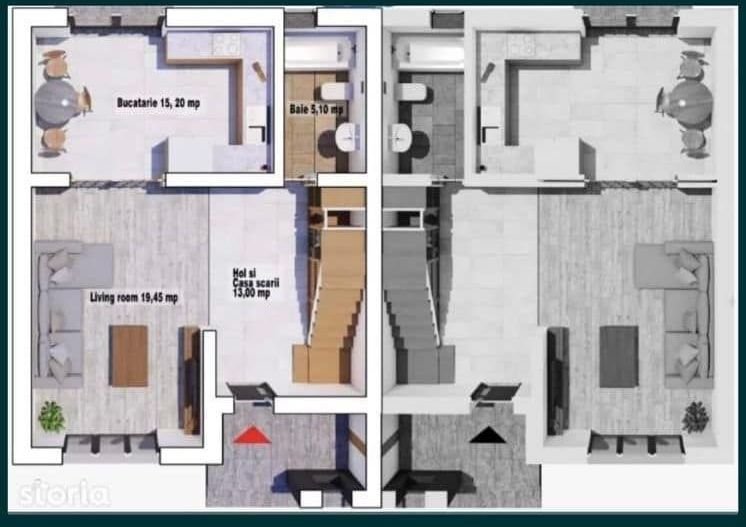 VILĂ P+1E tip DUPLEX și teren 328 mp, VASLUI zona KAUFLAND; - Poză 5