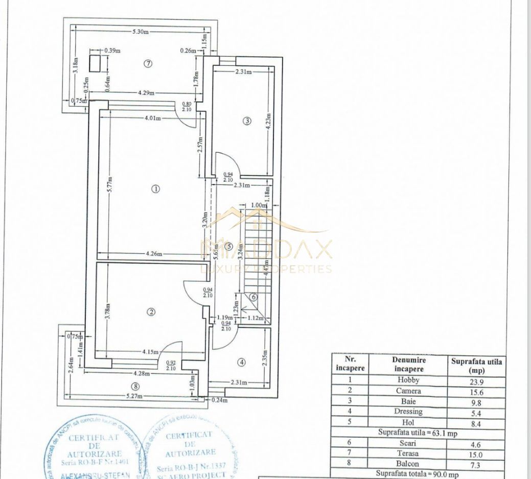 Vilă **6 camere  **451mp // Zona Iancu Nicolae - Schiță 47