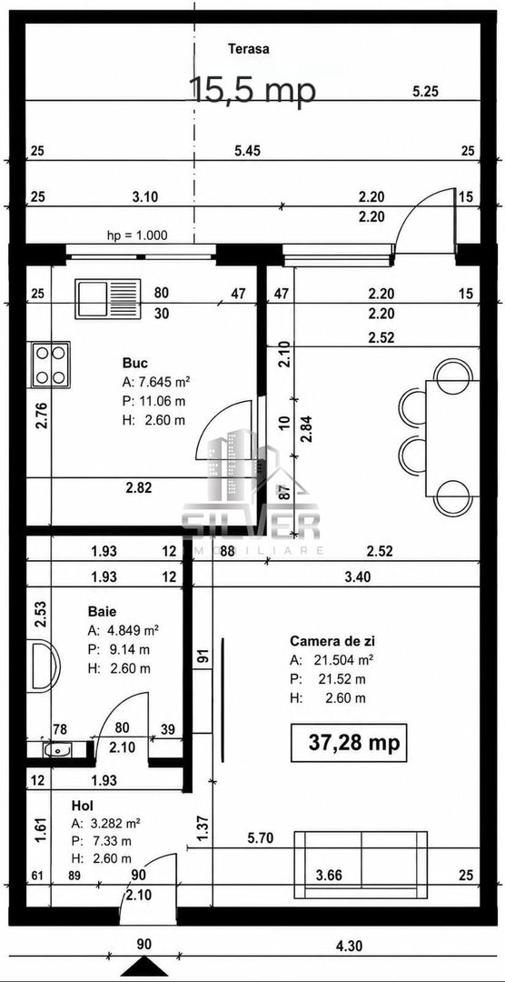 Apartamente cu o camera/TERASE 14-16mp/IMOBIL NZEB/TVA INCLUS. - Poză 3