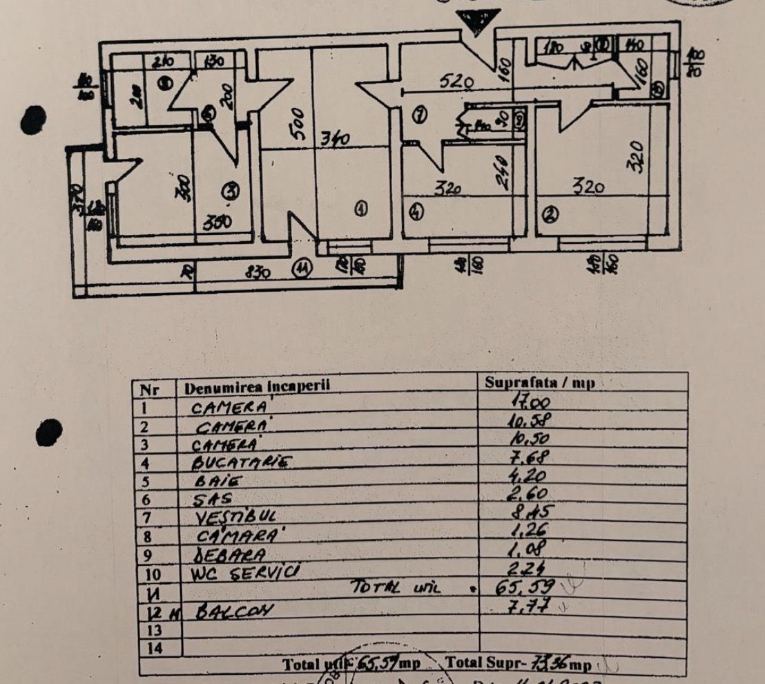 Apartament 3 camere bloc 1980 | reabilitat | Favorit | Drumul Taberei - Schiță 9