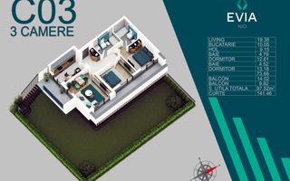 3 camere cu gradina proiect premium - Metrou nicolae Teclu - Schiță 6