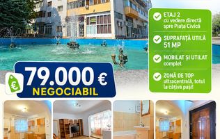 Apartament cu 2 camere, etaj 2, mobilat și utilat, VASLUI - zona ULTRACENTRAL;