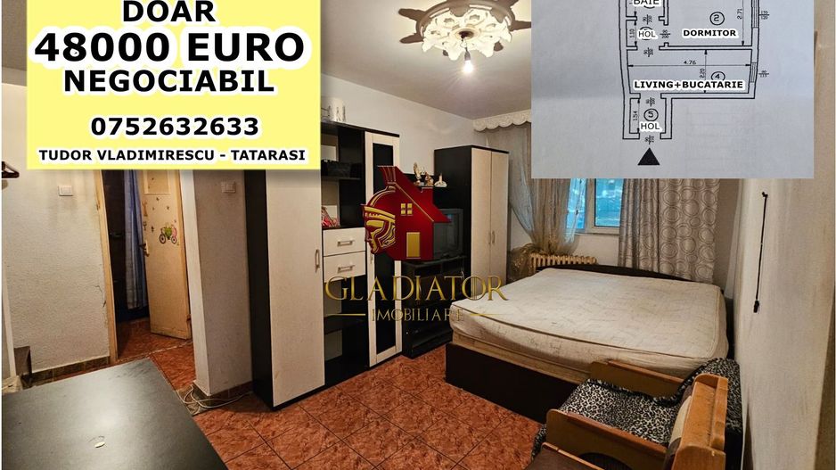 Apartament 2 camere Tudor Vladimirescu Tatarasi strada Ciurchi nu rata - Poză 1