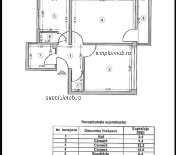 Mobilat renovat 2 camere Giurgiului - Schiță 7
