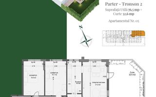 AP. 3CAM. DECOMANDAT + GRADINA IN COMPLEX PREMIUM / COMISION 0%! - Poză 1