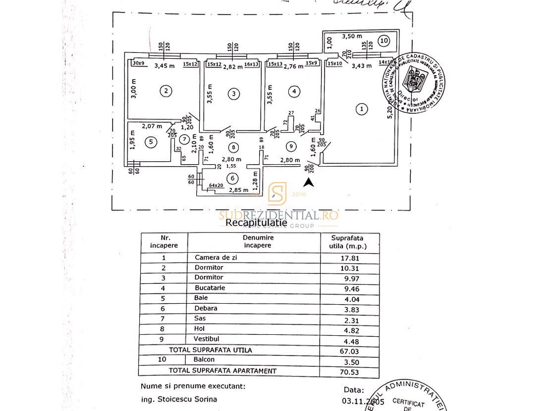 Apartament 3 camere , renovat recent, zona Sebastian-Rahova - Schiță 8