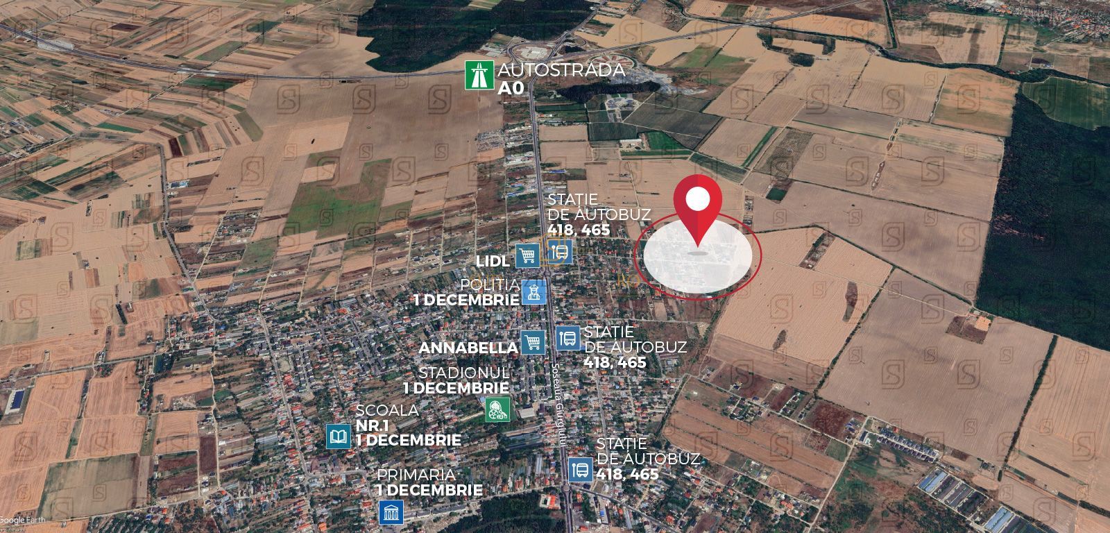 Teren intravilan 1 Decembrie Ilfov – 16.608 mp, langa DN5, acces rapid - Poză 4