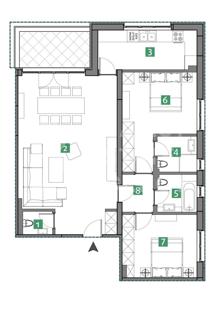 Apartament cu 3 camere, vedere spre lac, Sisești - Schiță 10