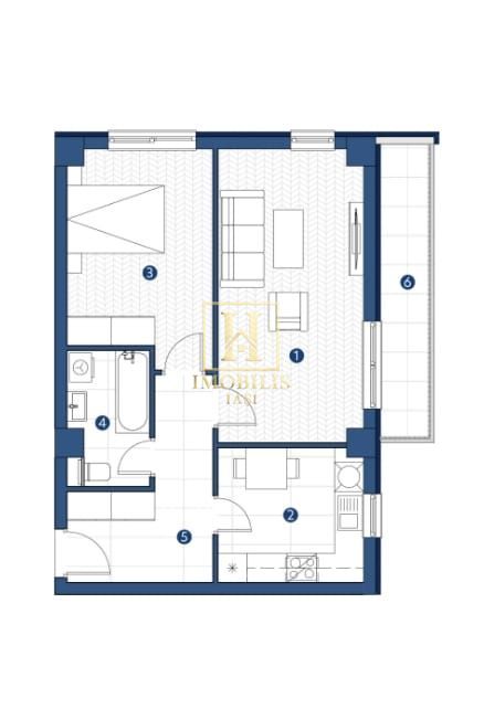 PROMO! Ap. cu 2 camere, D., et.1, 58.41mp, Galata, 95.455euro cu TVA - Poză 5