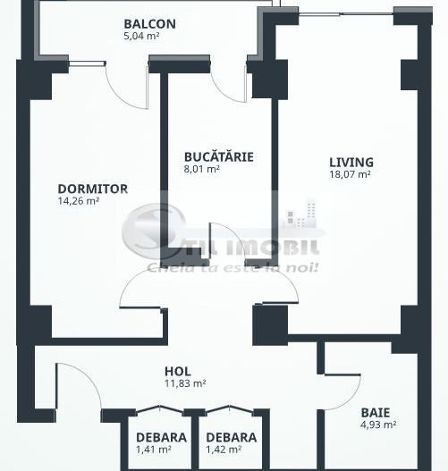Apartament 2 camere, 59,8 mp + balcon 5 mp Tatarasi 0% Comision - Poză 4