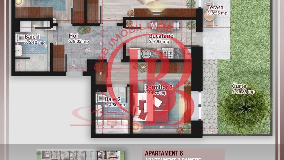 3 camere cu Gradina   Titan Pallady Metrou Nicolae Teclu - Schiță 1