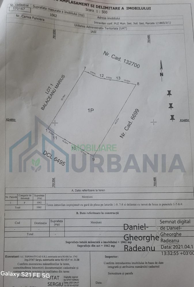 Teren Intravilan de Vânzare în Iași, Șoseaua Bucium – 1062 mp - Poză 2