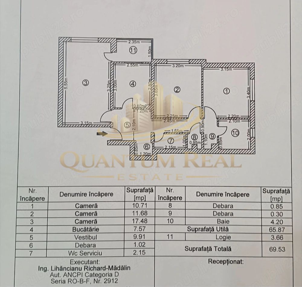 Apartament 3 Camere,Decomandat,Confort 1 Sporit-Oltenitei - Poză 10