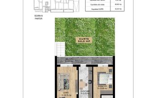 Apartament 2 camere + curte 52mp, Pallady, Comision 0% - Schiță 6