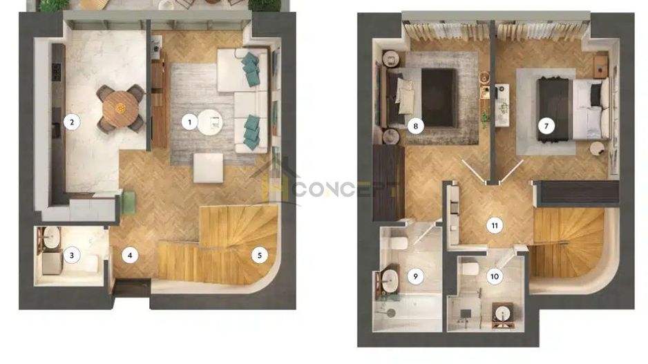 Duplex cu 3 camere, scara interioara, pret promotional - Poză 1