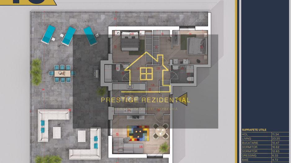 Penthouse 3 camere,Terasa 146m,Finalizat, Dezvoltator,Pallady/Titan - Poză 2