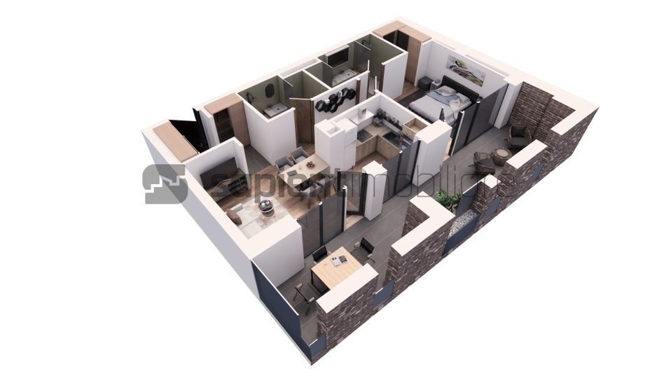 De vânzare apartament 2 camere, ultracentral, semifinisat - Poză 4