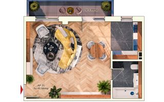 Apartament 1 cameră Dorobanților Cluj imobil nou cu CF - Schiță 6