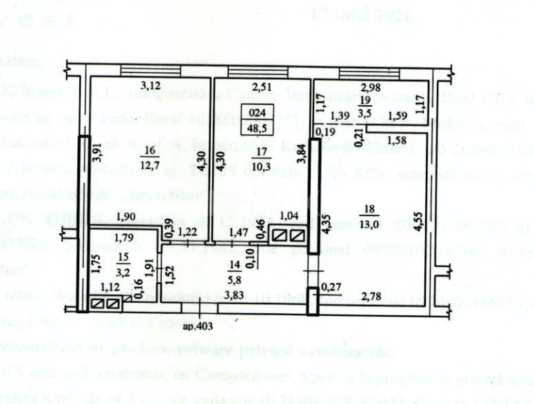 2 dormitoare separate | 48,5 m² | Reparație modernă | Valea Apelor, Codru - Schiță 22