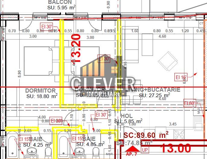 Apartament 3 Camere Finalizat - Pallady, Comision 0% - Schiță 18
