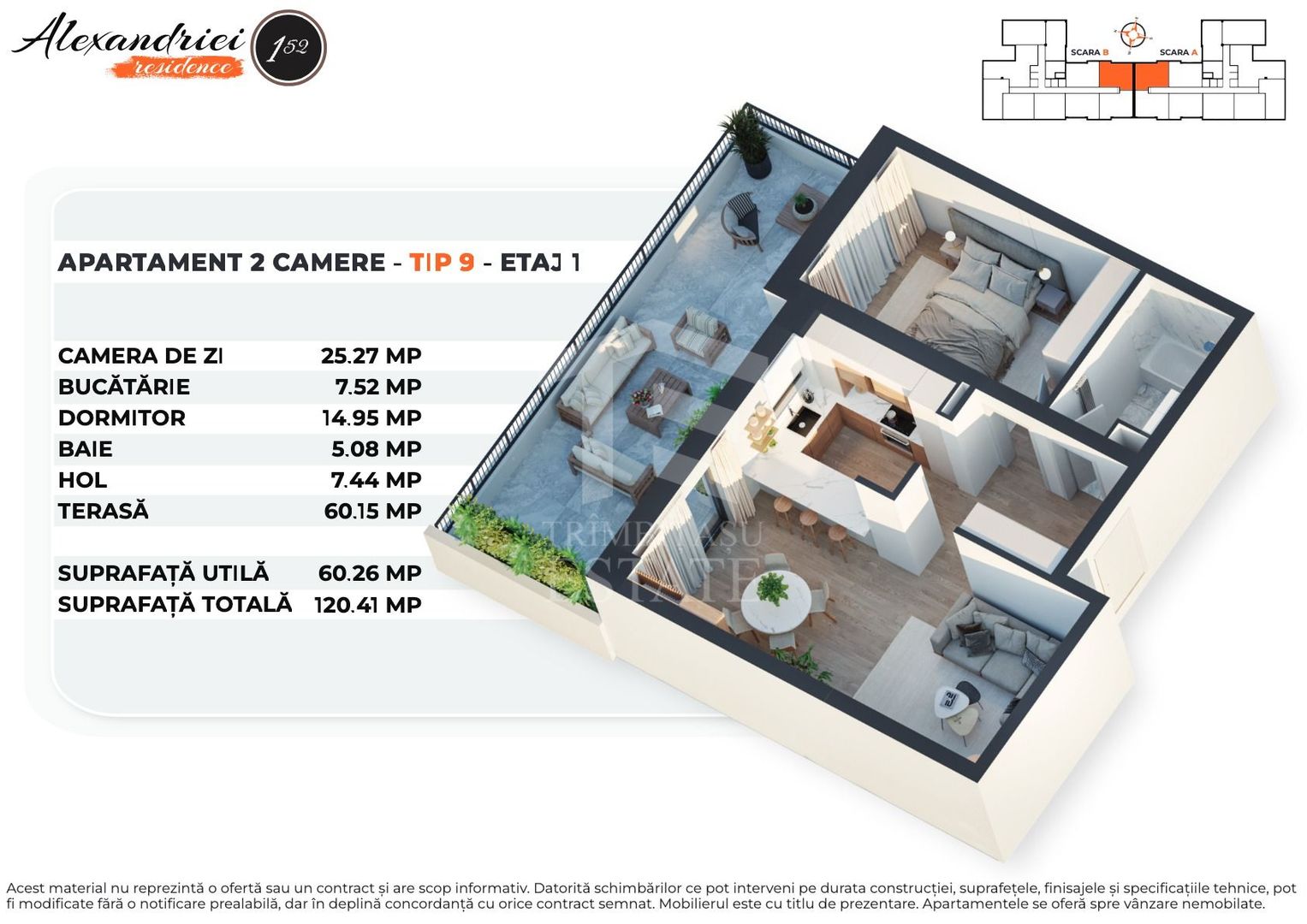 ALEXANDRIEI 152 | APARTAMENT CU TERASA 60 MP | 2 CAMERE - Schiță 24