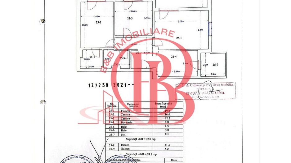 Apartament 3 camere+Birou Theodor Pallady Metrou Teclu - Schiță 1