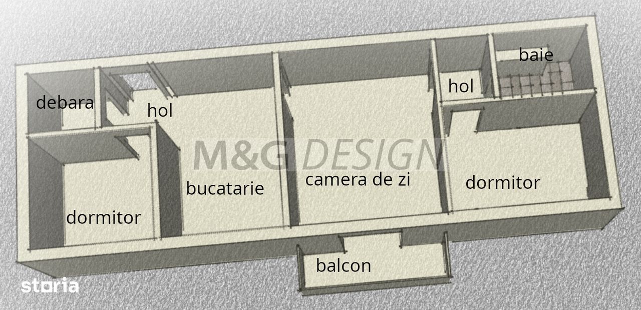 Apartament 3  camere  Buziasului - Schiță 13