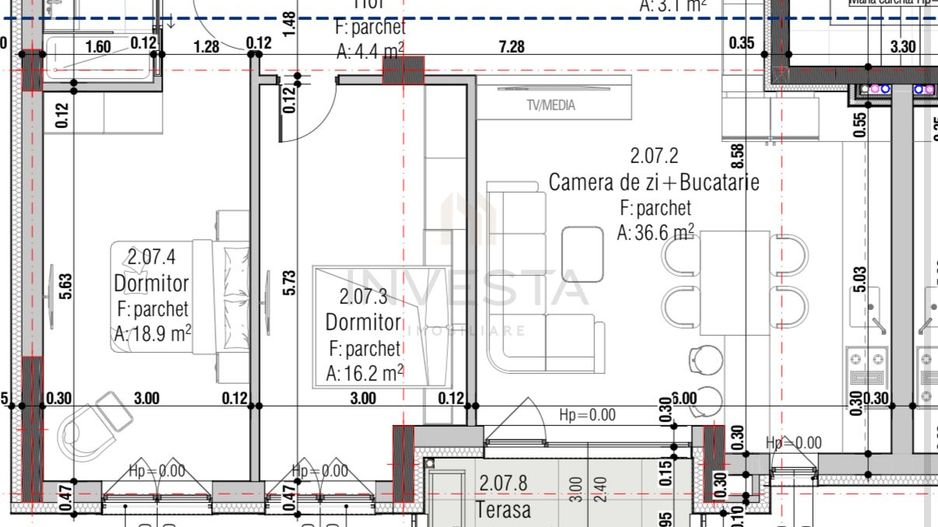 Apartament cu 3 camere, imobil nou pe strada Constantin Brancusi! - Schiță 2