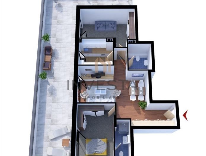 Apartament cu terasa spectaculoasa si 2 parcari subterane- zona Sopor! - Schiță 10