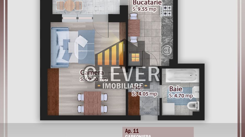 Garsoniera Decomandata, Terasa 10mp - Pallady - Comision 0% - Schiță 14