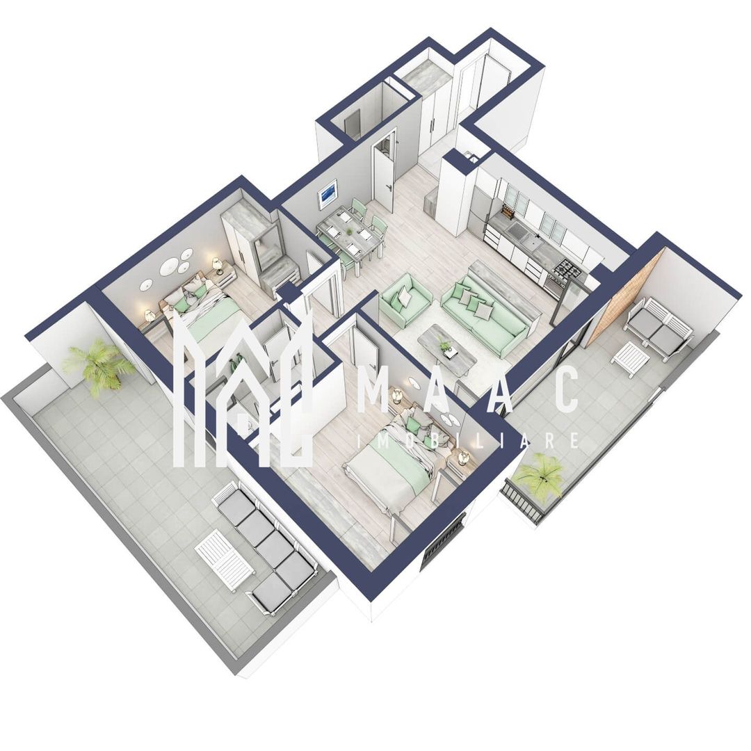 Apartament 3 camere | Balcoane 15.1 mp | Turnisor | F2 - Poză 4