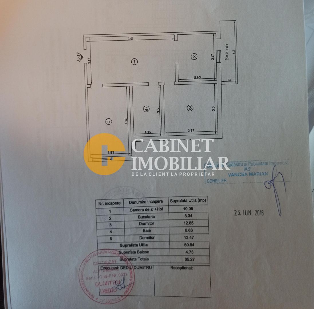 3 CAMERE - BLOC NOU - LOC DE PARCARE - VALEA LUPULUI - Schiță 13