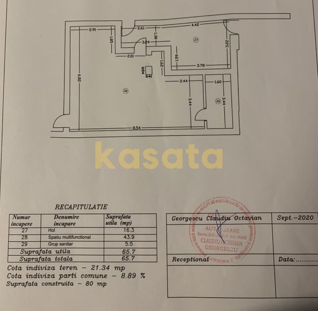 OPORTUNITATE | SPATIU MULTIFUNCTIONAL | 65.7 mp | Demisol - Schiță 7