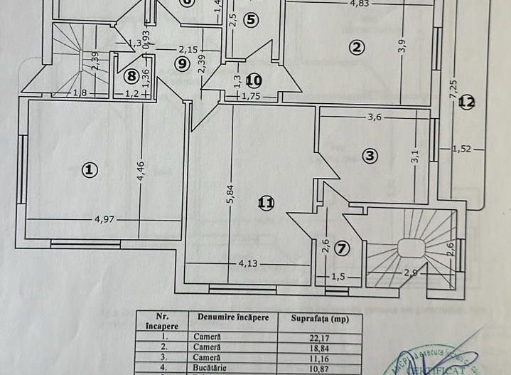 Apartament 3 camere Unirii | Centrala Proprie - Schiță 13
