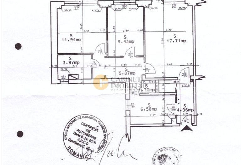 3 Camere - 65MP | Credit | Reabilitat | Renovat | Lujerului - Schiță 9