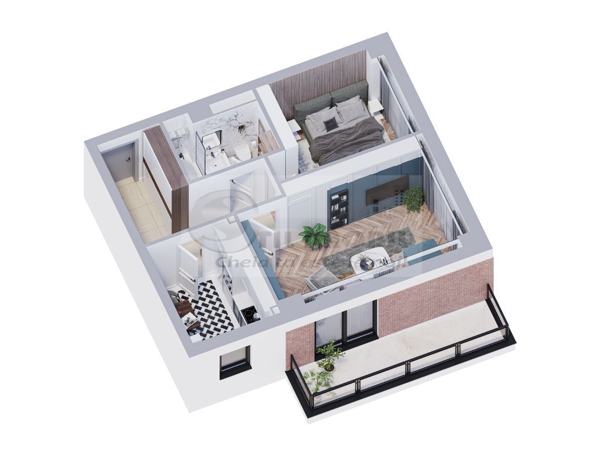 Apartament modern 2 camere, 55.44 mp COMISION 0% - Poză 10