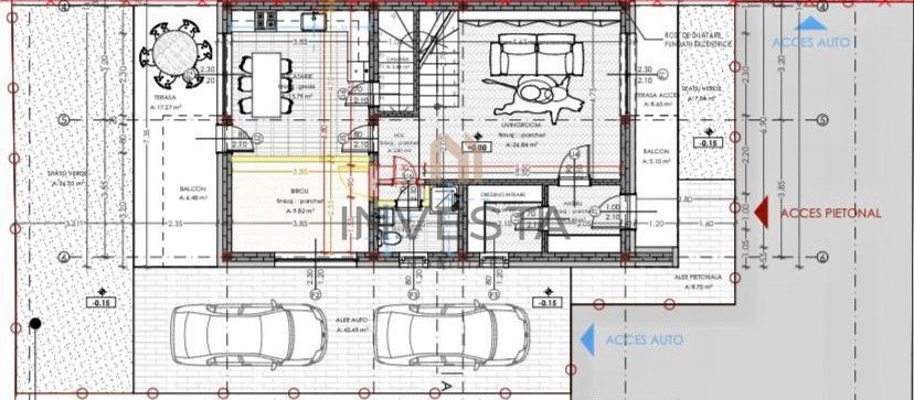 Casa tip duplex de vanzare, constructie noua, strada privata, Floresti - Schiță 20