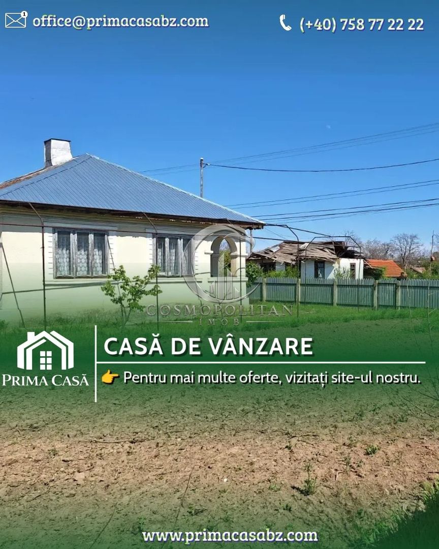 Casa/Teren ~ comuna Smeeni/BZ ~ teren 2878mp ~ Pret: 40.000€ - Poză 1