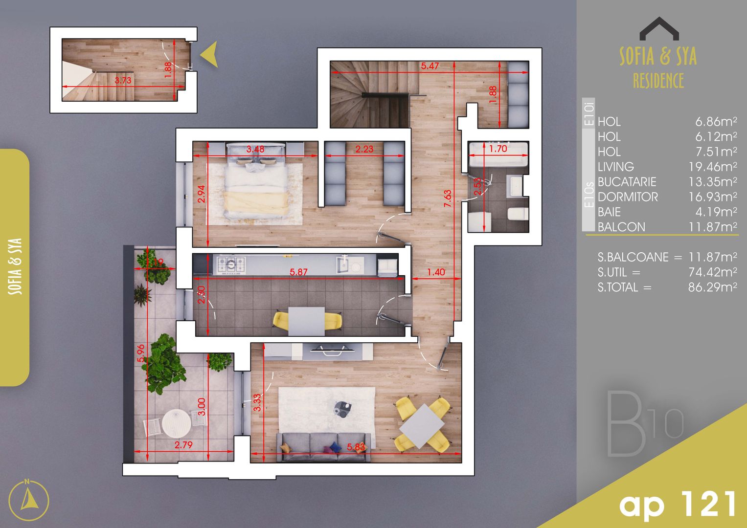 2 camere finalizat -acte gata- Pallady -Metrou Nicolae Teclu - Schiță 7