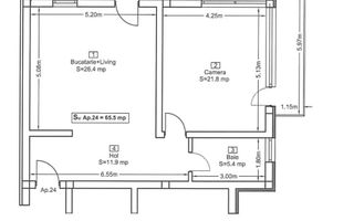 Apartament de 2 camere, 66mp, terasa 20mp, parcare, zona Petrom Baciu - Poză 9