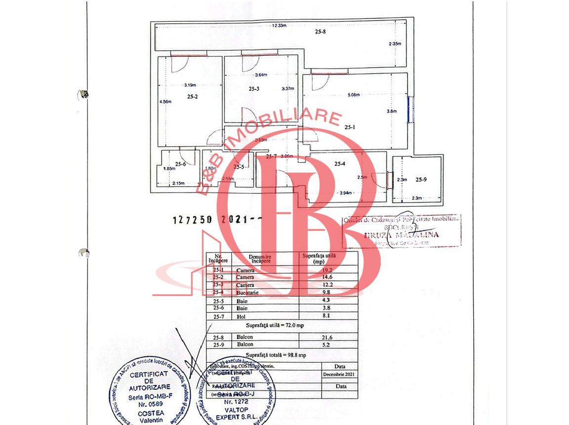 Apartament 3 camere+Birou Theodor Pallady Metrou Teclu - Schiță 1